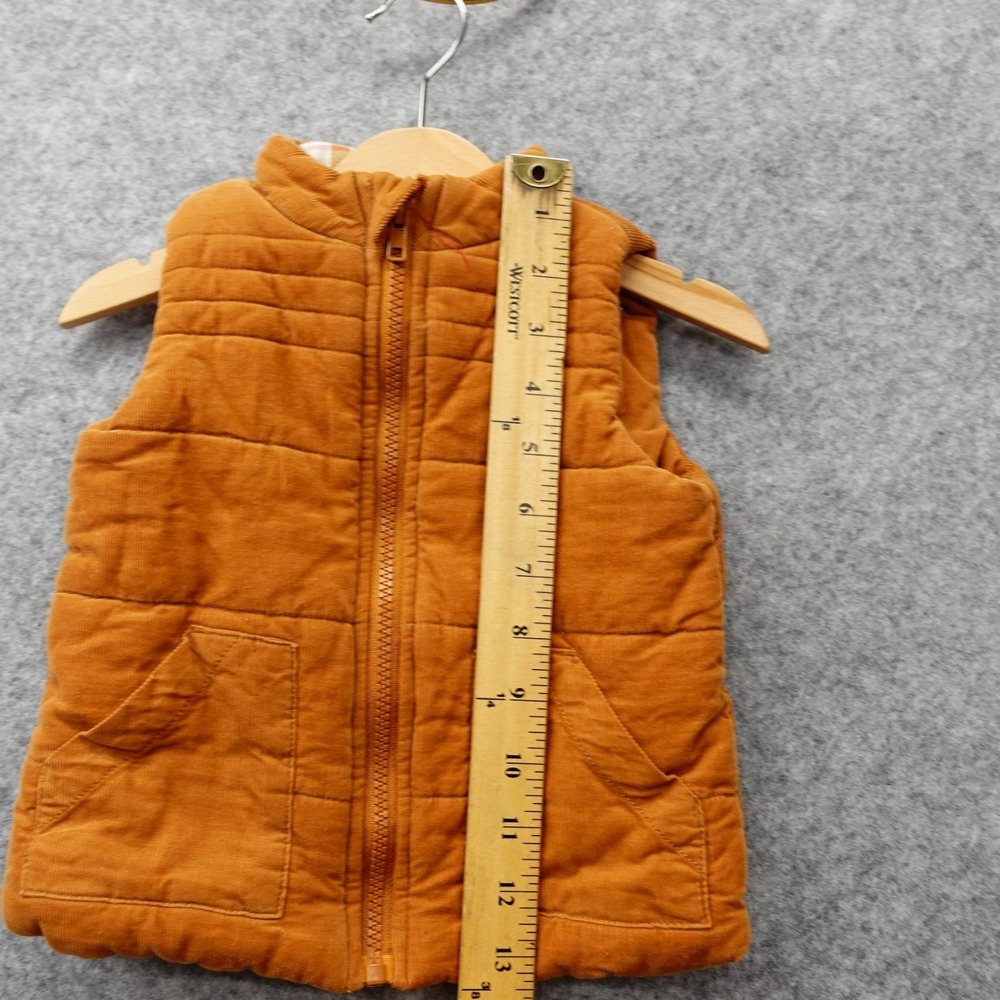 TAHARI Puffer Vest Toddlers 24M Burnt Orange Corduroy Quilted Full Zip Outdoor - Picture 7 of 10